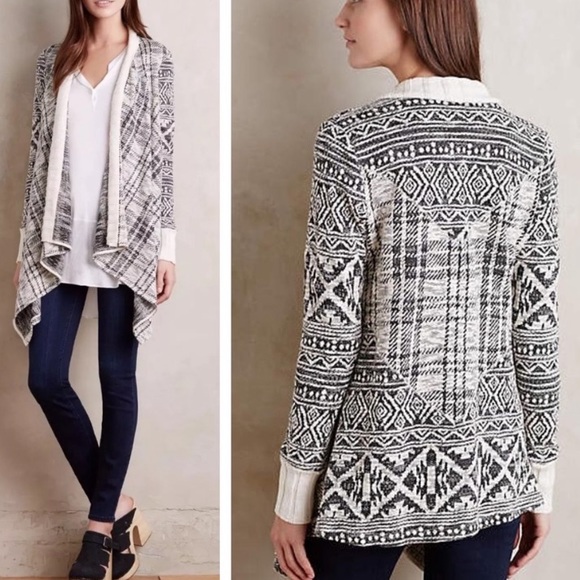 Anthropologie Tiny Mazarine Jacquard Knit Cardigan - Picture 2 of 12